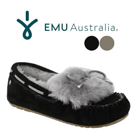 EMU Australia エミュ エミュー モカシン シープスキン AMITY CUFF アミティーカフ 日本限定 W11200 ムートン スエードモカシン ファー ボア フラットシューズ レディース 靴【あす楽対応】【大きいサイズ】