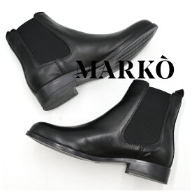 MARKO マルコ サイドゴアブーツ 822025 本革 レザー ショートブーツ 歩きやすい 履きやすい レディース ブラック 【あす楽対応】