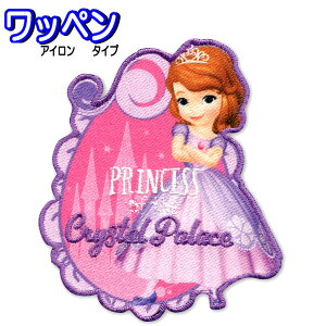 アイロン ワッペン ソフィア ディズニー プリンセス MY432 刺繍 アイロン接着 入園 女の子 おしゃれ かっこいい人気 バッグ 帽子 スモッグ お名前 【wp0127】