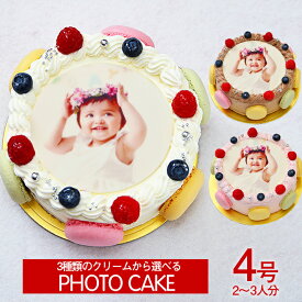 シェリーブランのマカロン 写真ケーキ 誕生日ケーキ バースデーケーキの新定番　みんなが楽しめる写真ケーキを送ってみませんか？写真ケーキ4号サイズ 2〜3名用