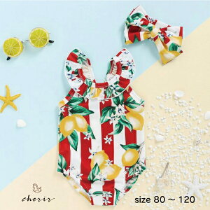 水着 キッズ 女の子 ベビー レモン 夏 プール 海 ワンピース水着 スイムウェア 80 90 100 110 1 フルーツ柄のおすすめ キテミヨ Kitemiyo