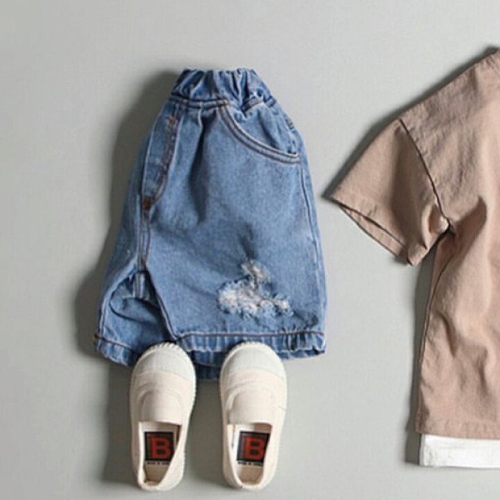 楽天市場 韓国子供服 ハーフパンツ デニム カジュアルコーデ ショートパンツ キッズ 韓国こども服 男の子 夏服 100 110 1 130 Hyvaa ダメージデニム シェリール