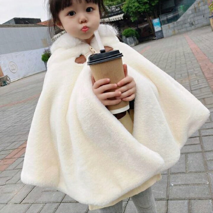 楽天市場】【対象商品A】キッズ アウター ポンチョ コート ファー 