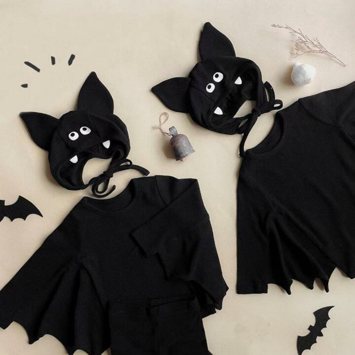 楽天市場】コウモリロンパース セットアップ ハロウィン 仮装 ベビー 