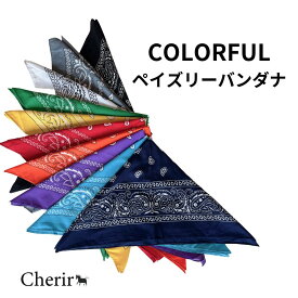 バンダナ ハンカチ ペイズリー 布巾 カラフル ダンス 発表会 ストリート ポリエステル スカーフ