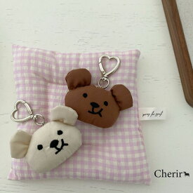 立体くまチャーム キーホルダー チャーム マスコット くま ストラップ リング 送料無料 布 ぬいぐるみ 雑貨 韓国デザイン