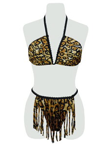 アニマルプリント ホルターブラ タンガ セット 豹柄 タイガー ナイトウェアー セクシー カッコイイ フリンジTバック 下着 プレゼント