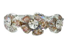 トゥリング キラキラ 花3つ ラインストーン クリア 青 薄紫 ピンク 黄緑 シルバー フラワー リング 足指 可愛い 上品 綺麗 お洒落 安い プレゼント