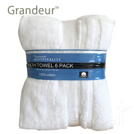 タオル バスタオル 気持ちいい グランデュール グランドール 綿100% 高級バスタオルお得な★ホワイト 6枚セット GRANDOUR