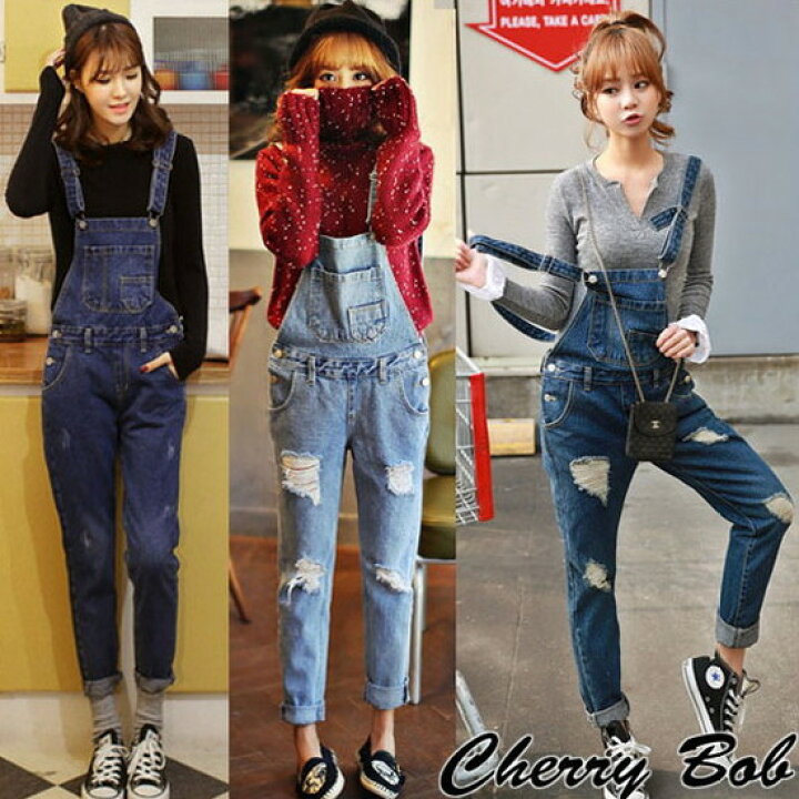 楽天市場】値下げ サロペットパンツ クラッシュデニム オーバーオール  