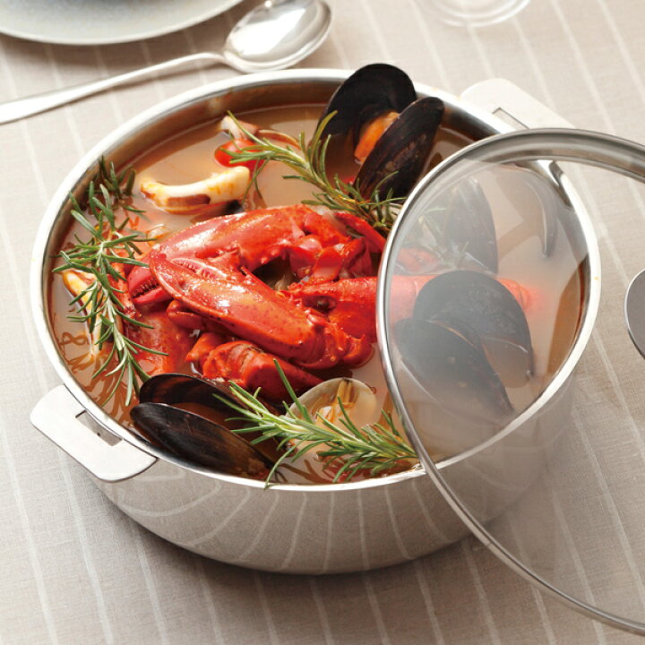 クリステル浅鍋 24 cm ステンレス チェリーテラス （L 浅鍋24cm  