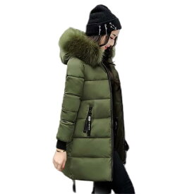 ダウンジャケット レディース アウター 秋 冬 ダウンコート 防寒着 ファーフード付き おしゃれ 綿入れ シンプル サイドポケット付き 耐久性 快適 スリム 保温性