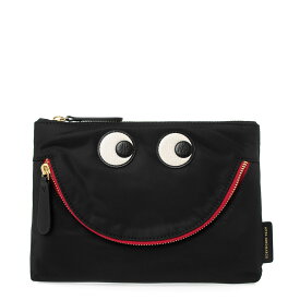 アニヤハインドマーチ ANYA HINDMARCH レディース ポーチ ブラック HAPPY EYES POUCH [アイズ] 5050925152976 ECONYL REGENERATED NYLON 152976 BLACK【英国】【2024SS】