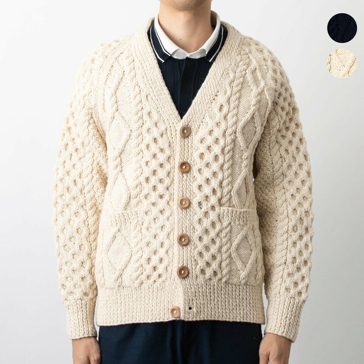 楽天市場】インバーアラン INVERALLAN 長袖ニットカーディガン ARAN V 