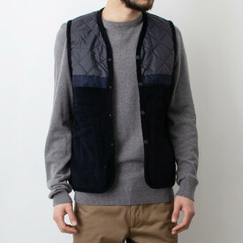 ラベンハム LAVENHAM メンズ レディース キルティングベスト WASHED CORD TAPED GILET UNISEX SLJ192004 / SLJ9027 WAVE CORDUROY G71 DARK NAVY【英国】