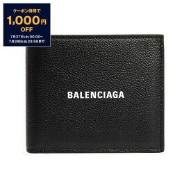 【10％OFFクーポン＆ポイント3倍】バレンシアガ BALENCIAGA 財布 メンズ 二つ折り財布（小銭入れ付き） ブラック CASH SQUARE FOLDED COIN WALLET [キャッシュ] 594315 1IZI3 1090 BLACK/L WHITE【2024SS】