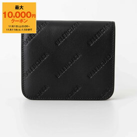 【最大10,000円クーポン】バレンシアガ BALENCIAGA 財布 レディース 二つ折り財布 ブラック CASH FLAP CO&CA HOLD [キャッシュ] 594216 2AAXQ 1000 BLACK【ミニ財布】