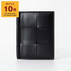 【ポイント10倍】ボッテガヴェネタ BOTTEGA VENETA レディース カードケース ブラック CASSETTE SLIM FLAP CARD CASE [カセット] 787901 VCQC1 8425 BLACK