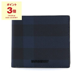 【ポイント5倍】バーバリー BURBERRY 財布 メンズ 二つ折り財布（小銭入れ付き） CC BILL COIN 80732841 NCE:147586 A2519 NAVY【英国】【2024SS】