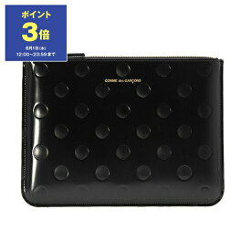 【期間限定セール！5％OFF】コムデギャルソン COMME DES GARCONS レディース メンズ ポーチ ブラック POLKA DOTS EMBOSSED ZIP POUCH [ポルカドットエンボス] SA5100NE BLACK【2024SS-】【mkd_5】