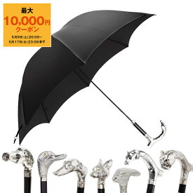 【最大10,000円クーポン】フォックスアンブレラズ FOX UMBRELLAS 傘 長傘 日傘 NICKEL FINISH ANIMAL HEAD HANDLE メンズ GT29【晴雨兼用】【レイングッズ】【英国ブランド】