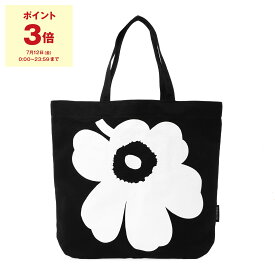 【期間限定セール！10％OFF＆ポイント5倍】マリメッコ MARIMEKKO バッグ レディース トートバッグ ブラック×ホワイト CANVAS SHOPPERS KIOSKI TORNA UNIKKO BAG 047931 910 BLACK/WHITE【mkd10】