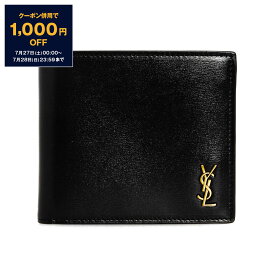 【最大5,000円クーポン】サンローラン パリ SAINT LAURENT PARIS 財布 メンズ 二つ折り財布 TINY CASSANDRE EAST/WEST WALLET 607727 02G0W 1000 BLACK