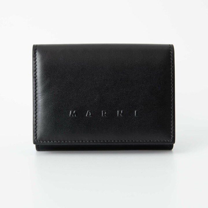 楽天市場】マルニ MARNI 財布 メンズ 三つ折り財布 ブラック TRIFOLD 