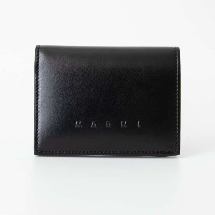 楽天市場】マルニ MARNI 財布 メンズ 二つ折り財布 ブラック BIFOLD 
