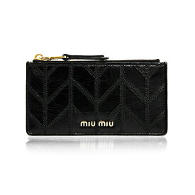 ミュウミュウ MIU MIU 財布 レディース カードケース/コインケース（フラグメントケース） ブラック LEATHER POUCH WALLET 5MB006 2DVU F0002 NERO
