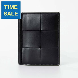 ボッテガヴェネタ BOTTEGA VENETA レディース カードケース ブラック CASSETTE SLIM FLAP CARD CASE [カセット] 787901 VCQC1 8425 BLACK