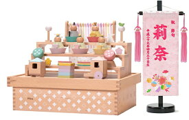 ひな人形 プーカのひなにんぎょう 花箱 Puca HINANINGYO -HANA HAKO- 名前旗プレゼント コンパクト収納飾り 雛人形