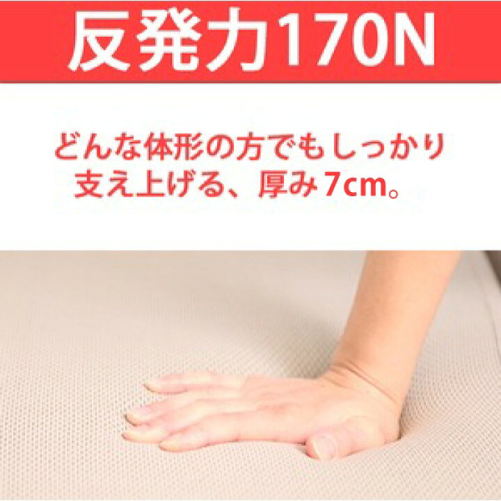 楽天市場】高反発マットレス 【ダブル 厚さ7cm ミッドブルー】 高耐久 