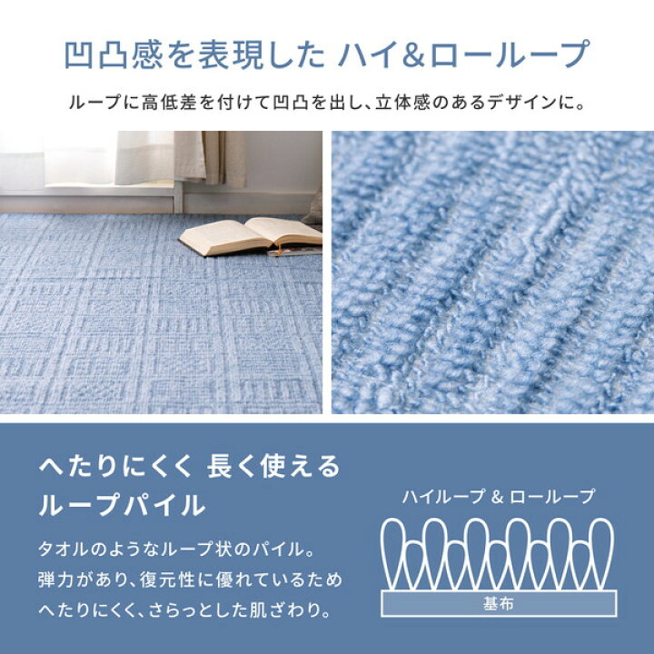 楽天市場】(インボイス対応)ラグマット 絨毯 江戸間6帖 約261×352cm 