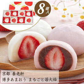 お菓子 ギフト いちご 大福 和菓子 個包装 京都 養老軒 博多あまおう まるごと苺大福【8個】【T】敬老の日 フルーツ大福 苺 イチゴ 小豆 お祝い お礼 お返し 内祝い 誕生日 内のし 退職 帰省 お