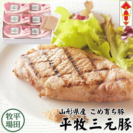 ＼ポイント2倍／豚 平田牧場 三元豚 ロースステーキギフト【6枚入】【冷蔵】 季節の贈り物におすすめ お取り寄せグルメ 高級 テレビ 豚肉 ロース 豚肉 とんかつ 厚切り カツ ポークソテー ステーキ 御