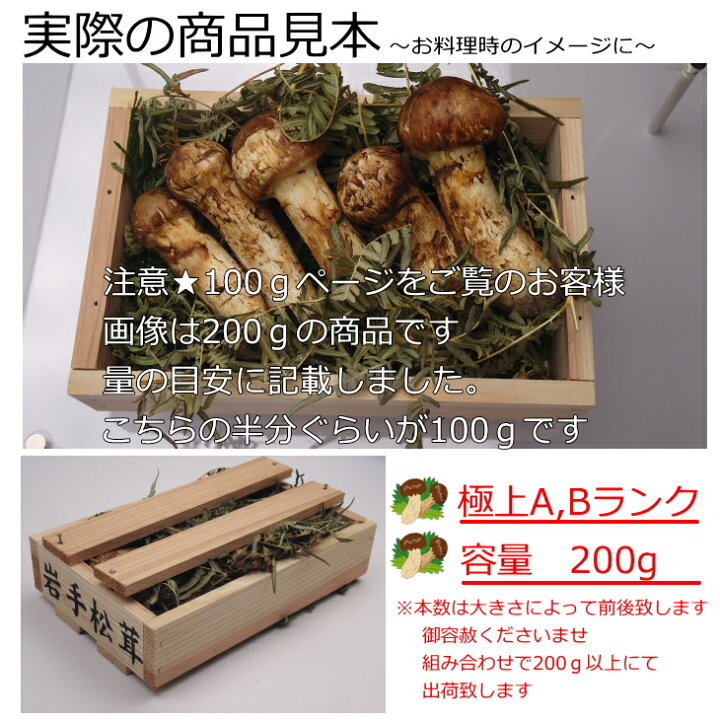 楽天市場】2024年 岩手県産 松茸 100g 【極上】 高級 天然 まつたけ 