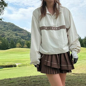 D.MARTINハーフジッププルオーバー K240901-01 韓国ゴルフウェア ゴルフウェア レディース トップス カジュアル ビックシルエット 大きいサイズ オーバーサイズ 薄手 秋 安い プチプラ 無地 シンプルトップス ゴルフ女子 可愛い お洒落 韓国ブランド プティオール