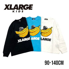 【2024春夏セール】X-LARGE KIDS xlarge バナナOGゴリラ長袖Tシャツ No.9441224 エクストララージキッズ（ 子供服 男の子 キッズ トドラー ジュニア エックスラージ トップス 長袖 ロンT ロング Tシャツ バナナ ロゴ オフホワイト 春 秋 冬 ）