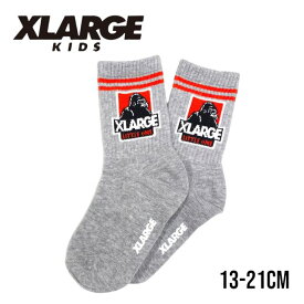 X-LARGE KIDS xlarge ラインゴリラクルーソックス No.9442407 エクストララージキッズ（ 子供服 男の子 キッズ トドラー ジュニア エックスラージ 小物 クルー ソックス 靴下 ロゴ ゴリラ プレゼント ギフト カッコイイ 人気 グレー 春 夏 秋 冬 ）