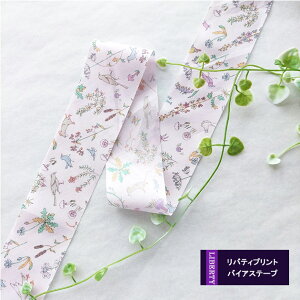 リバティプリント【4cmバイアス】別注(セオコットンキャンディ)Theo 3635176-j22c 折無バイヤス(3mカット済)