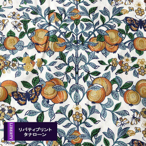 楽天市場 Liberty別注復刻 タナローン 廃番 オーチャード オレンジ系 Ae色 Orchard ae リバティプリント Libertyprint チビチビキッチン
