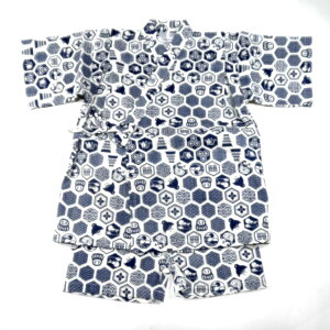 L.COPECK コペック Earth Family 甚平スーツ(ネイビー)亀甲柄 EF9050 100〜150cm メール便(送料全国220円)対応】