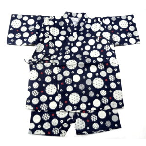L.COPECK コペック Earth Family 甚平スーツ(ダークネイビー)毬模様 EF9050 100〜150cm メール便(送料全国220円)対応】