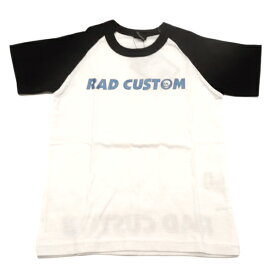 【サイズ不揃い処分】RAD CUSTOM ラッドカスタム ロゴプリント ラグラン半袖Tシャツ (ホワイト) 1635-62520 110cmのみ 【メール便対応】