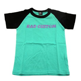 【サイズ不揃い処分】RAD CUSTOM ラッドカスタム ロゴプリント ラグラン半袖Tシャツ (ミント) 1635-62520 90cmのみ 【メール便対応】