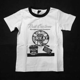RAD CUSTOM ラッドカスタム レコードプリント 半袖Tシャツ (ホワイト) 1635-92523 100-160cm 【メール便対応】