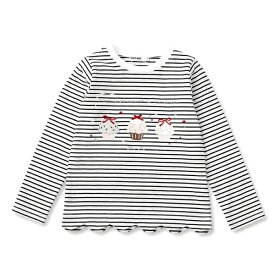 SLAP SLIP スラップスリップ 長袖Tシャツ（ブラックボーダー）カップケーキ付き 1815-66096 80～130cm 【メール便(送料全国330円）対応】
