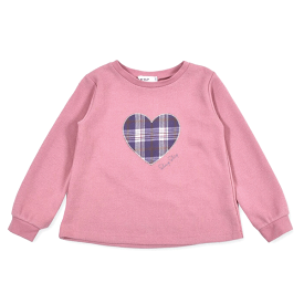 SLAP SLIP スラップスリップ トレーナー (ピンク) ハートパッチ 1815-37038 80-130cm 【メール便(送料全国330円）対応】