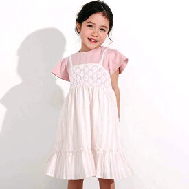 【夏物バーゲン 50】 SLAP SLIP スラップスリップ 半袖ワンピース（ピンク）Tシャツドッキング 1801-73134 90～130cm メール便(送料全国330円）対応】